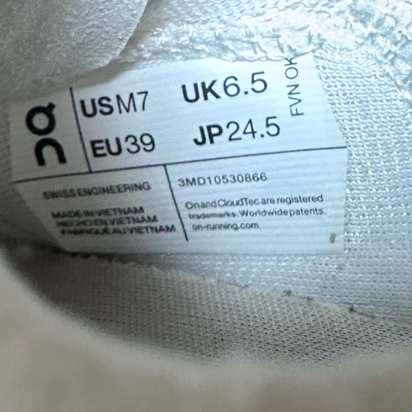 On Cloud 5- Coast. Off White/Cream Women’s Running Shoes - Picture 9 of 10